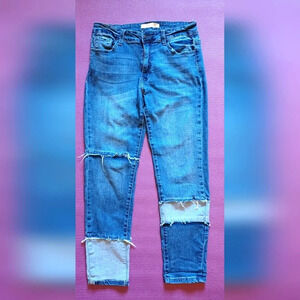 A Nature Denim Jeans style Estilo High Rise Waist Distressed